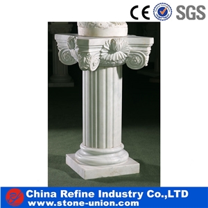 Hand Carved Sculptured Pure White Marble Rome Columns