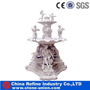 Hand Carving Garden White Marble Sculptured Fountains