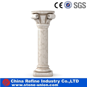 Hollow Pure White Marble Helical Shape Roman Columns