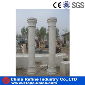 Hollow Pure White Marble Helical Shape Roman Columns