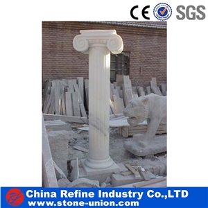 Hunan White Marble Sculptured Columns,Roman Columns