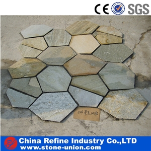 Irregular Shaped Mixed Color Slate Flagstone Paving Stone