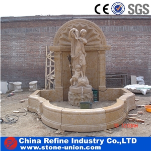 Mixed Color Marble Stone Hand Carving Wall Mounted Fountains
