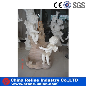 Mixed Color Marble Stone Hand Carving Wall Mounted Fountains
