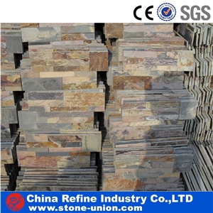 Mixed Colorful Slate Culture Stone Wall Cladding Panel