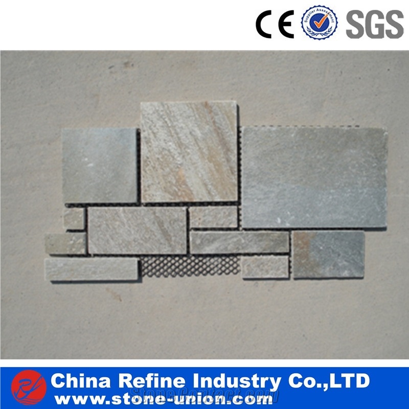 Mixed Slate Mosaic Paving Stone For Garden Floor Paving