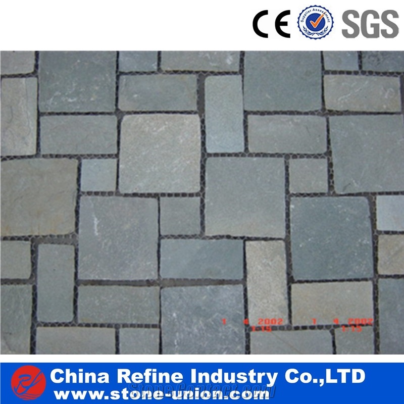 Mixed Slate Mosaic Paving Stone For Garden Floor Paving