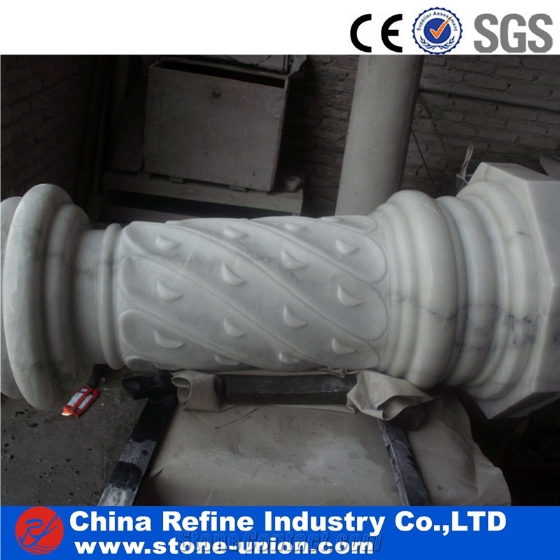 Multi Color Polished Marble Columns Carving Stone