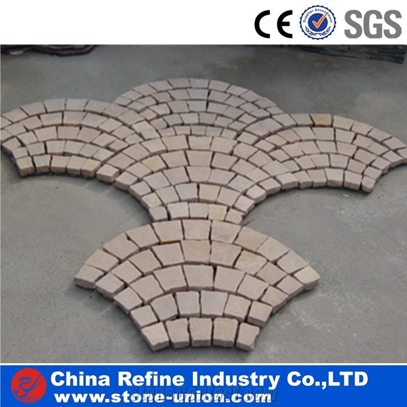 Pink Sandstone Pavers On Mesh,Random Flagstone Paving Stone
