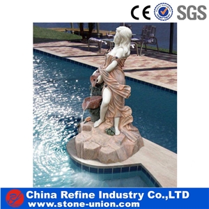 Pool Side Women Beauty Fountains Statue For Decoration