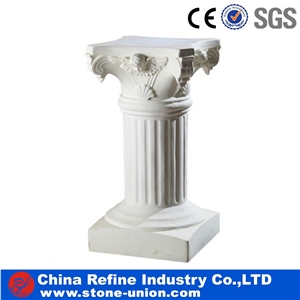 Pure White Marble Columns,Hand Carved Marble Columns