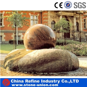 Red Cheap Marble Polished Water Fountains for Sale