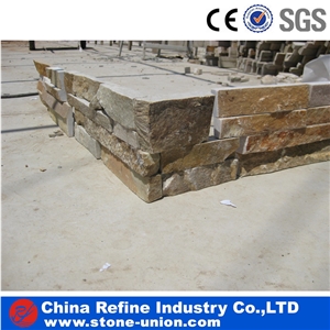Rough Rusty Mixed Color Slate Wall,Stacked Stone Veneer