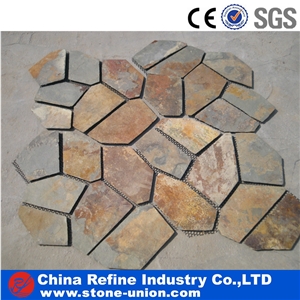 Rusty Multi Color Slate Paving Covering Stone Flagstones