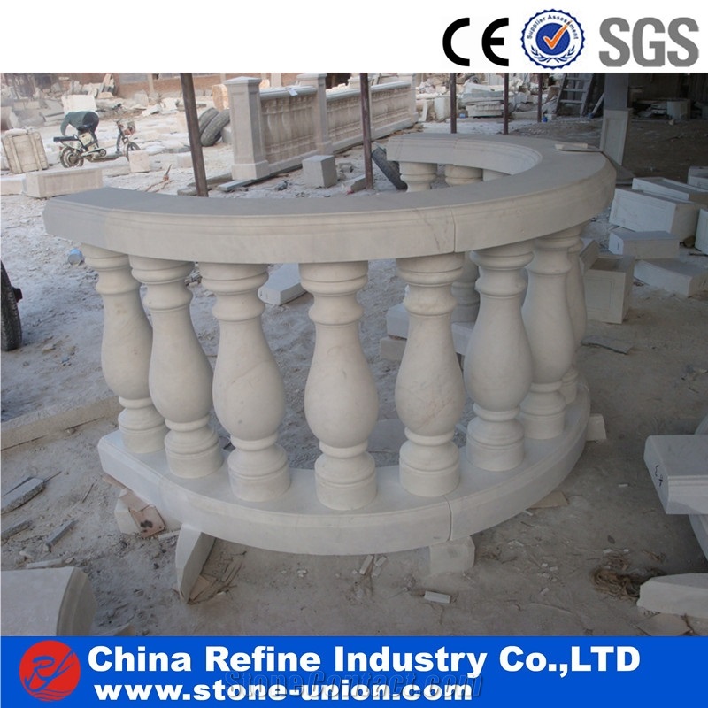 Sunny Beige Marble Staircase Rails And Handrails