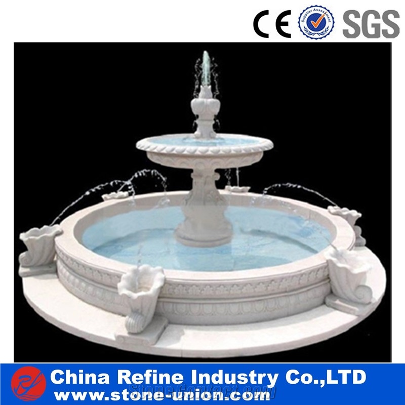 Sunset Red Polished And High Quality Marble Fountains