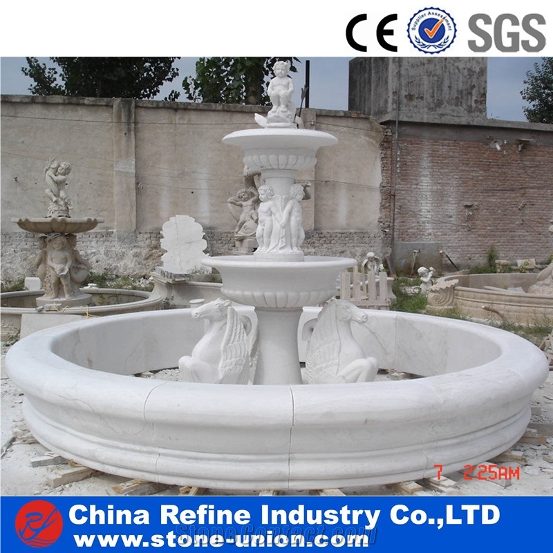 Sunset Red Polished And High Quality Marble Fountains