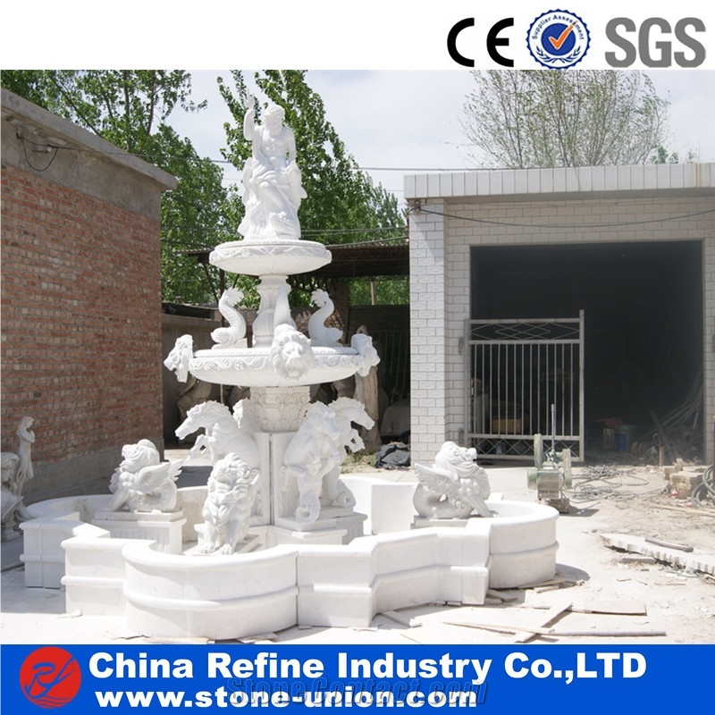 Sunset Red Polished And High Quality Marble Fountains