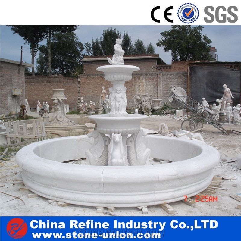 Sunset Red Polished And High Quality Marble Fountains