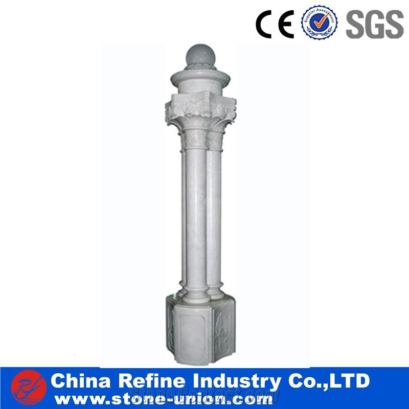 Unique Western Style Pure White Marble Roman Columns