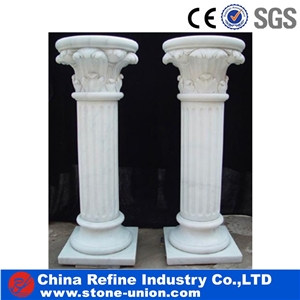 Unique Western Style Pure White Marble Roman Columns