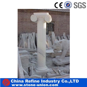 Unique Western Style Pure White Marble Roman Columns