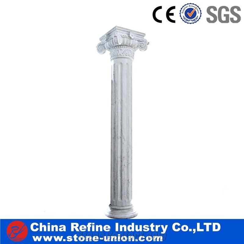 White Marble Columns Hand Carving Sculpture,Roman Columns