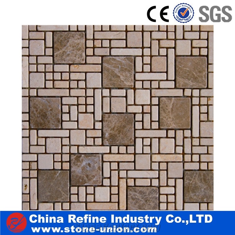 White Marble Customized Mosaic, Marble Hexagon Mosaic Design