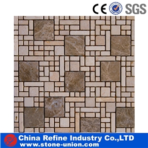 White Marble Customized Mosaic, Marble Hexagon Mosaic Design