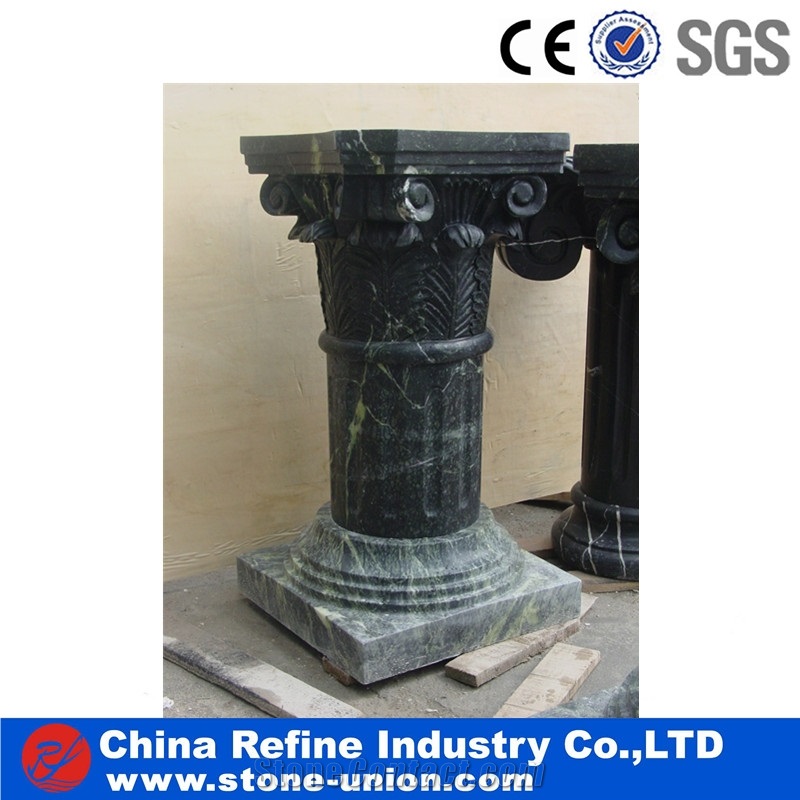 Wholesale Green Marble Columns,Hand Carving Marble Pillars