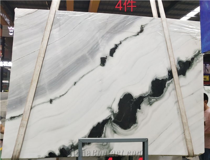 China Panda White Marble Slabs, Interior Walll Floor Tile
