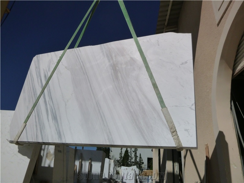 Volakas Marble Polished Slabs & Tiles, Volakas Diagonal Marble Calacatta Slabs