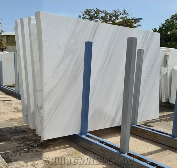 Volakas Marble Polished Slabs & Tiles, Volakas Diagonal Marble Calacatta Slabs