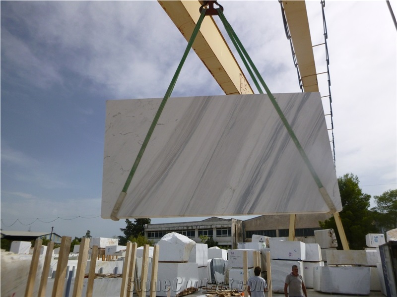 Volakas Marble Polished Slabs & Tiles, Volakas Diagonal Marble Calacatta Slabs