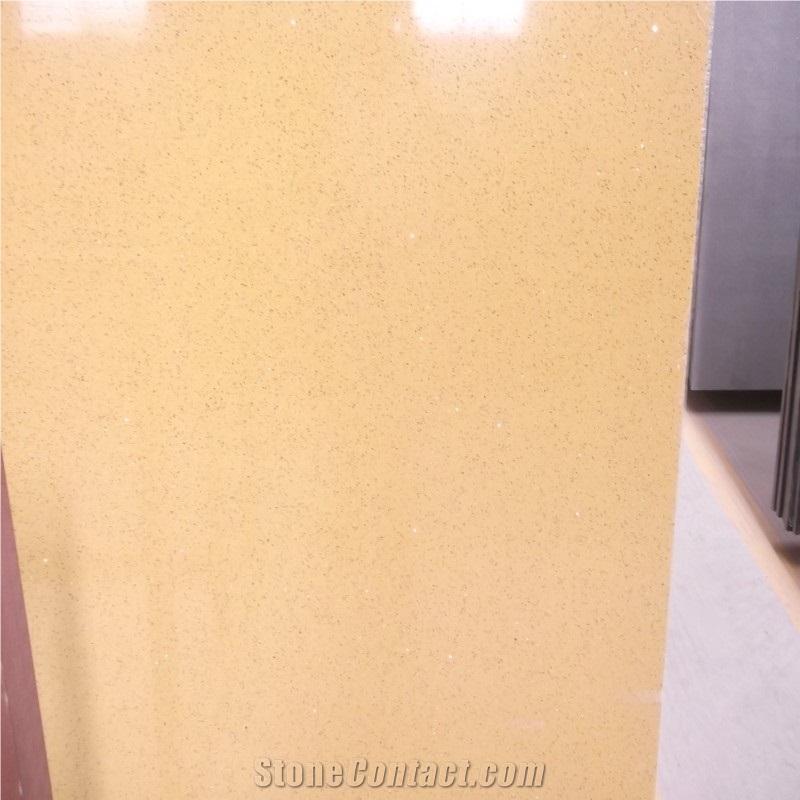 Beige Quartz Slab Tiles for Countertop