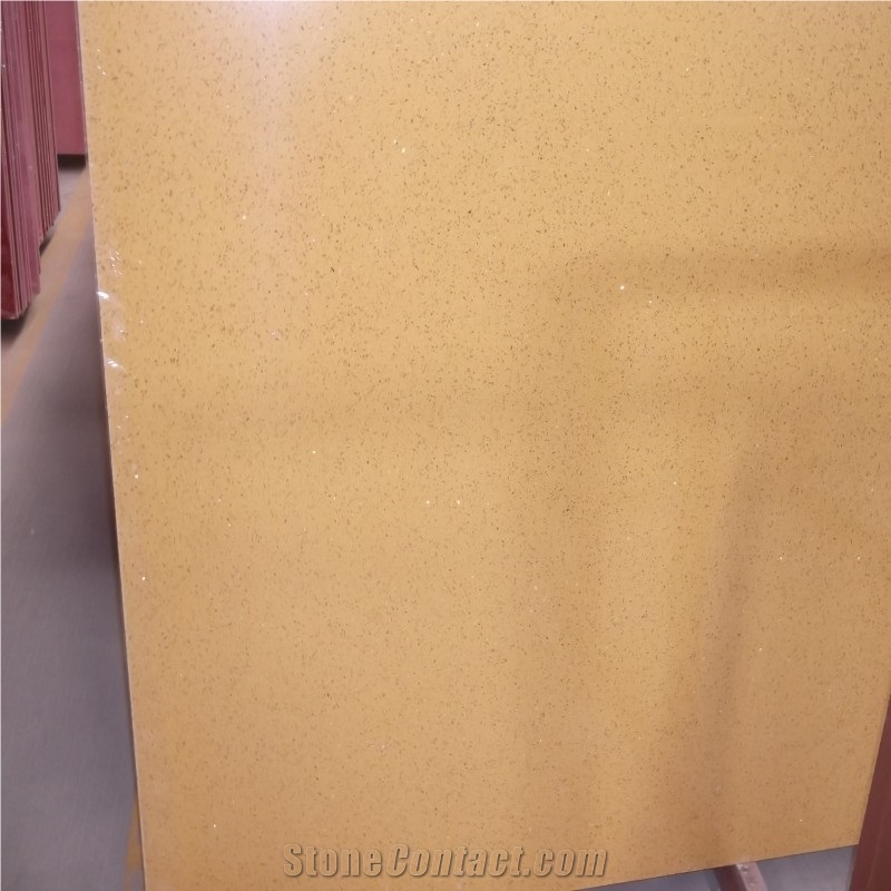 Beige Quartz Slab Tiles for Countertop