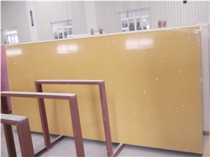 Beige Quartz Slab Tiles for Countertop