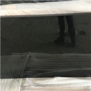 Black Galaxy Granite Slab Tiles for Countertops Pavers