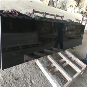 Black Galaxy Granite Slab Tiles for Countertops Pavers