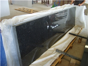 India Black Galaxy Granite Tiles Slab for Countertops