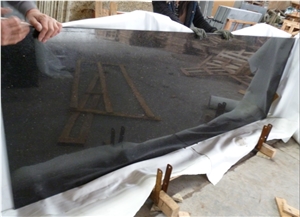 India Black Galaxy Granite Tiles Slab for Countertops