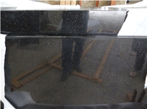 India Black Galaxy Granite Tiles Slab for Countertops