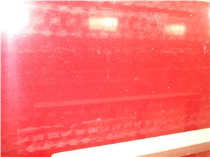 Red Quartz Artificial Stone Slab Tiles for Countertops