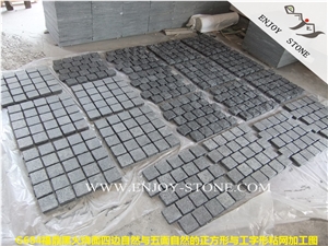 G684 Granite Black Cobble Cube Stone Paver