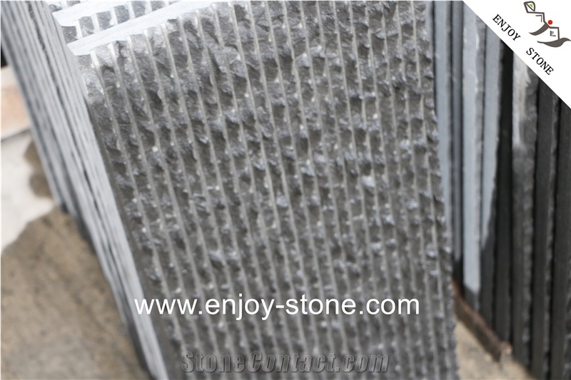 Mongolia Black Half-Planed Basalt Floor Cover Tile