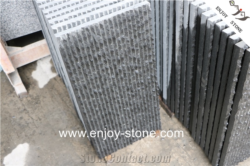Mongolia Black Half-Planed Basalt Floor Cover Tile