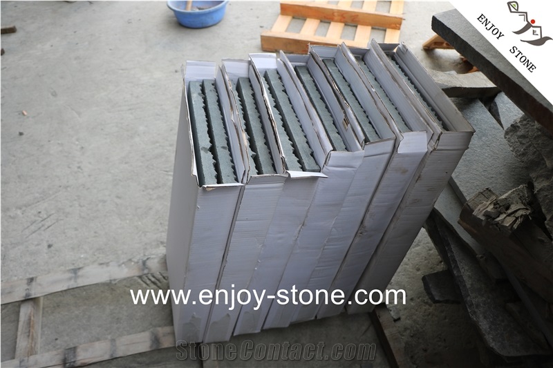 Mongolia Black Half-Planed Basalt Floor Cover Tile