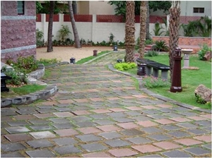 Sparkle Grey Granite Landscaping Stones, Cobble Stone