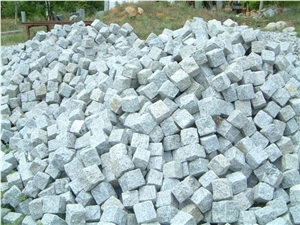 Sparkle Grey Granite Landscaping Stones, Cobble Stone