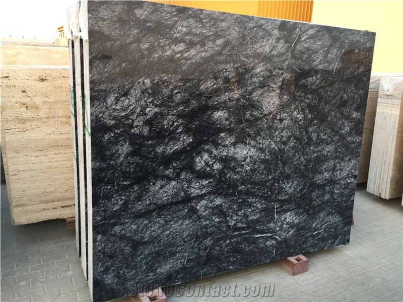 Black Marble Slabs Black Agate, Grigio Carnico, Mugla Black Karaoz Black Marble Slabs